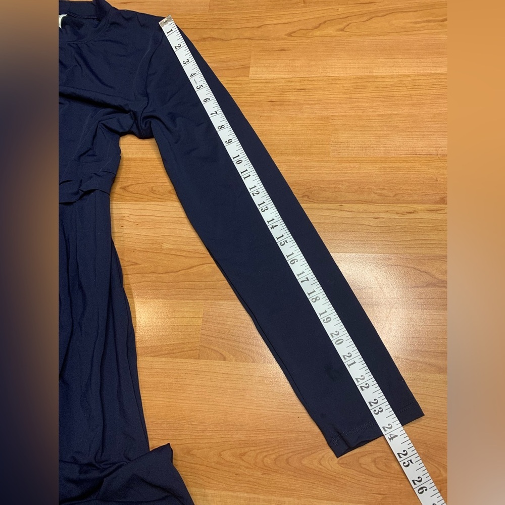 NWT Halara Navy Blue Mock Neck Long Sleeve Maxi Dress with Pockets - Large - Picture 10 of 10
